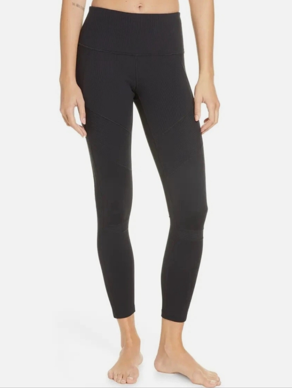 NWT Zella Ribbed Moto High Waist Ankle leggings